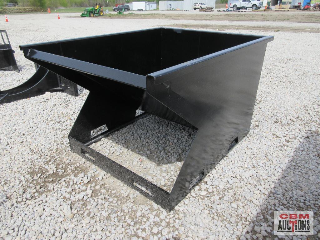 1.5 Cu Yd Stackable Dumping Trash Debris Hopper With Skid Steer Mount and Fork Pockets Weighs #570