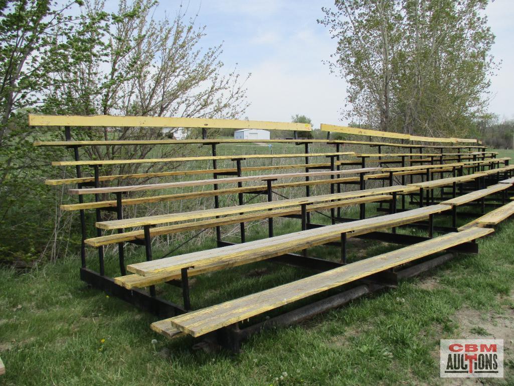 Elevated Seating Bleachers, Heavy Steel Frame With Wooden Boards