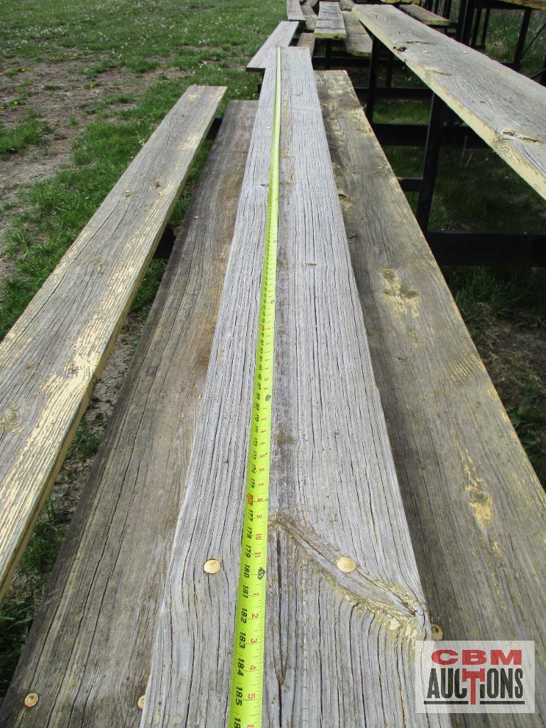 Elevated Seating Bleachers, Heavy Steel Frame With Wooden Boards