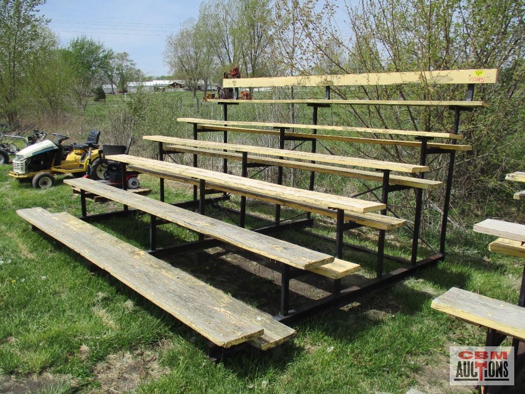 Elevated Seating Bleachers, Heavy Steel Frame With Wooden Boards