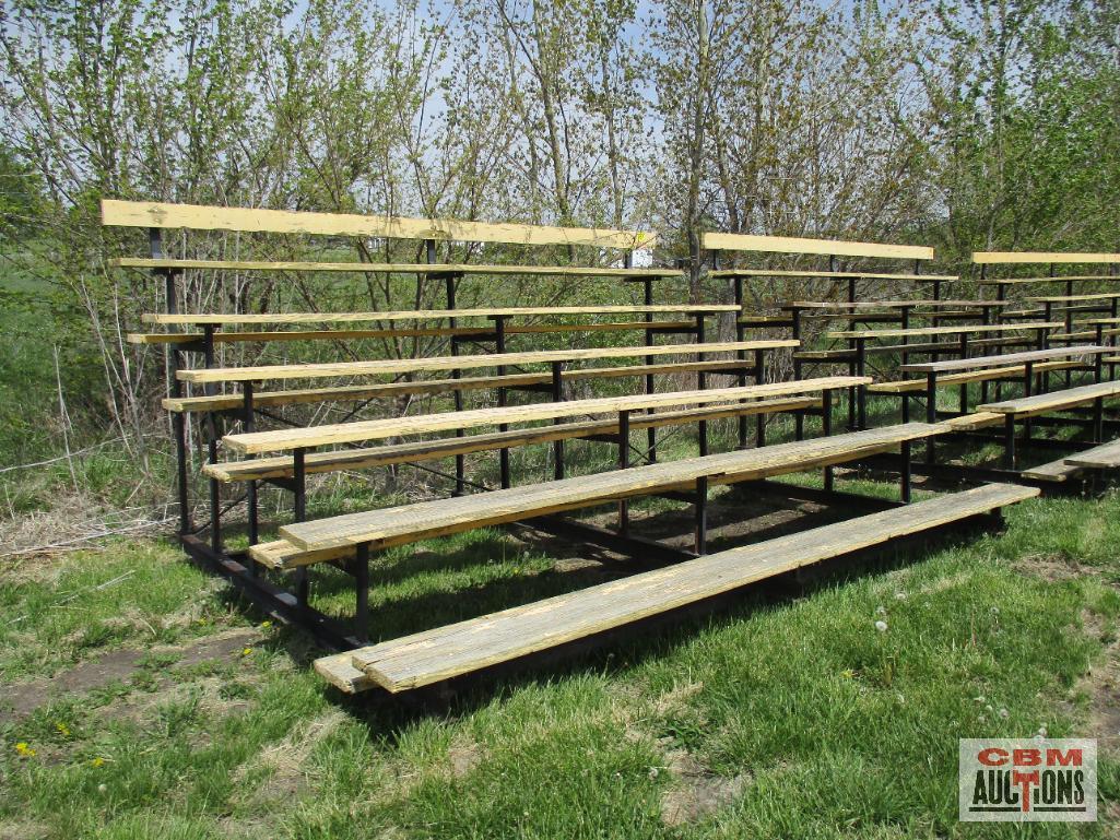 Elevated Seating Bleachers, Heavy Steel Frame With Wooden Boards