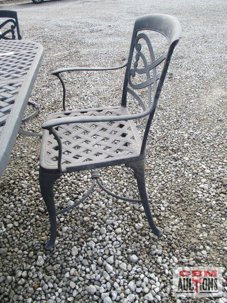 Outdoor Patio Set, Table & 5 Chairs Black