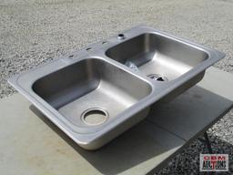 Stainless Steel Double Sink 22" x 33" OAL *CRF