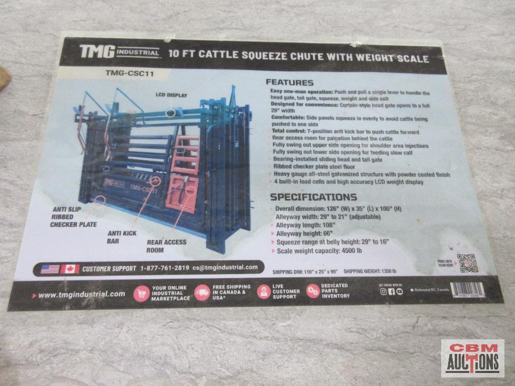 TMG-CSC11 10' Cattle Squeeze Chute With Weigh Scales