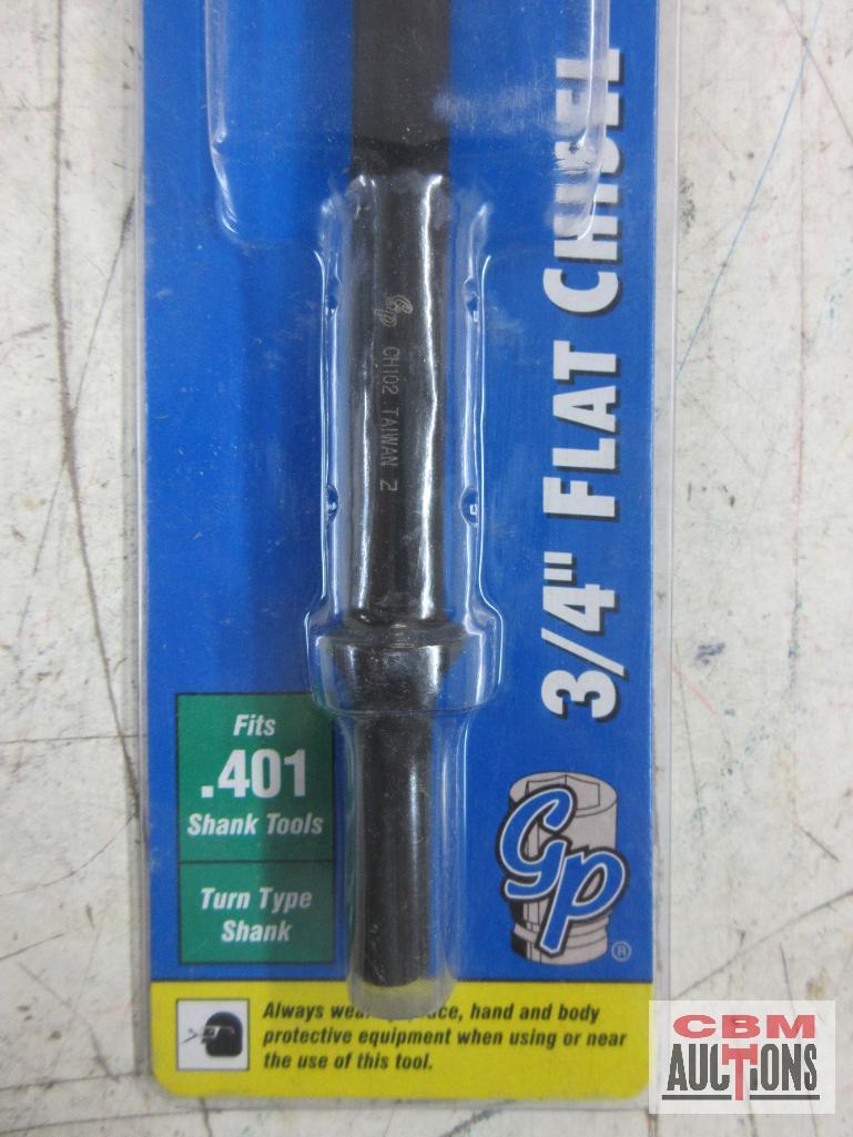 Grey Pneumatic CH100 1/2" Flat Chisel 7" Long .401 Shank CH101 5/8" Flat Chisel .7" Long 401 Shank