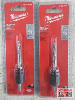 Milwaukee 49-56-6950 1/4" Shank Small Hole Saw Arbor 9/16" to 1- 3/16", Set of 2 Milwaukee