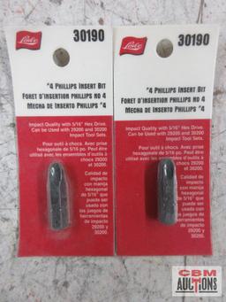 Lisle 29550#3 Phillips Insert Lisle 30180 #2 Phillips Insert Bit Lisle 30190 #4 Phillips Insert Bit