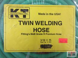 KT Industries 3-7412 3/16" x 25' Twin Welding Hose Fitting's B & B Grade R Premium Hose