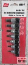 Lisle 13600 Hex Bit Set (3/8" Drive Square. 1/8" to 3/8")