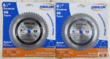 Oshlun SBF-065048 6-1/2" Steel Cutting Blade, 48 Teeth, 5/8" Arbor, Carbide - Set of 2