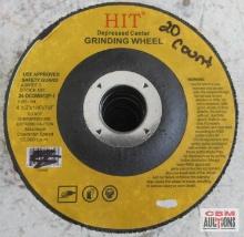 HIT 24-DCGW412P-1 4-1/2" x 1/4" x 7/8" Depressed Center Grinding Wheel - Set of 20