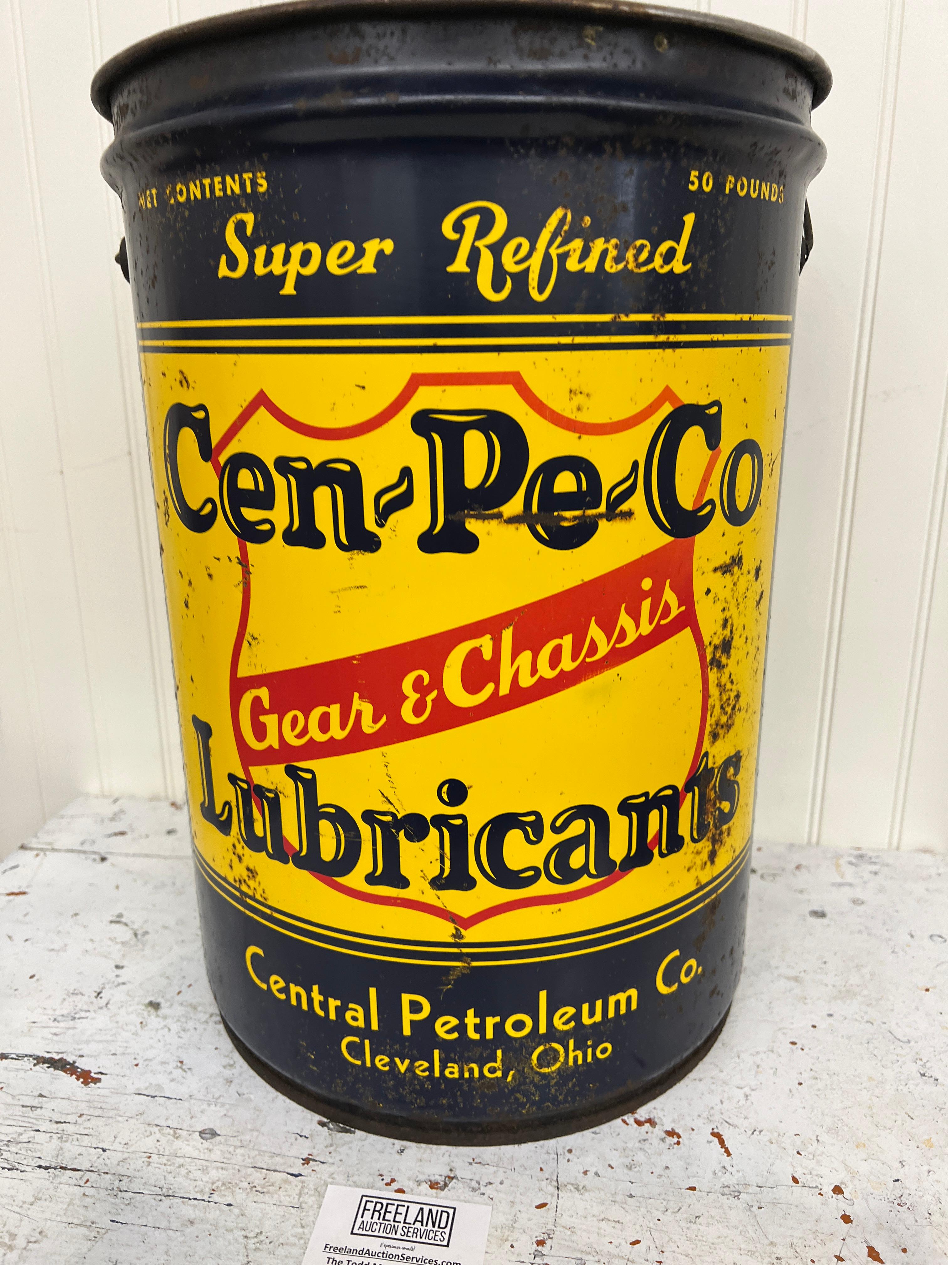 Cen-Pe-Co Lubricants GEAR & CHASSIS 50 lbs steel advertising can