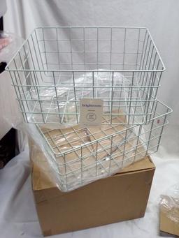 Pair of Brightroom 13” Wire Baskets 15”x13”x7” Overall Dims
