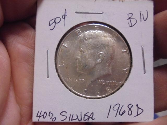 1968 D Mint 40% Silver Kennedy Half Dollar