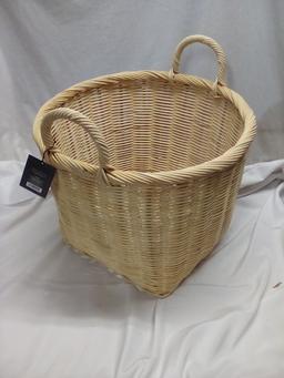 Studio McGee Handcrafted Rattan Basket 17” H x 18” Diameter with tags