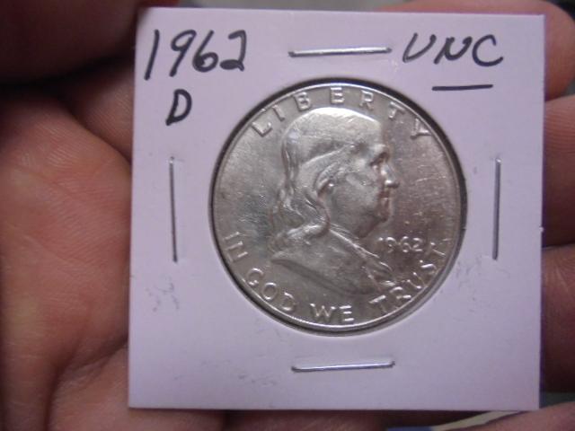 1962 D Mint Silver Franklin Half Dollar