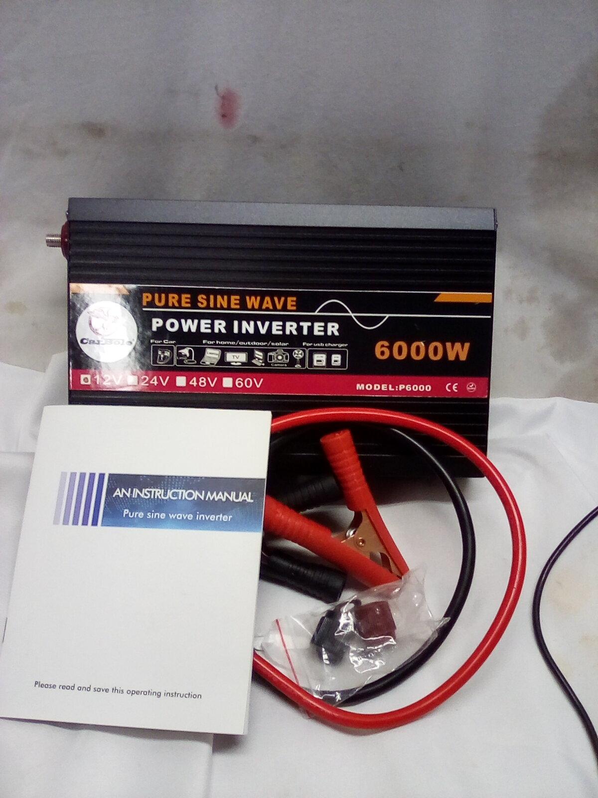 6000 W Pure Sine Wave Power Inverter 12V