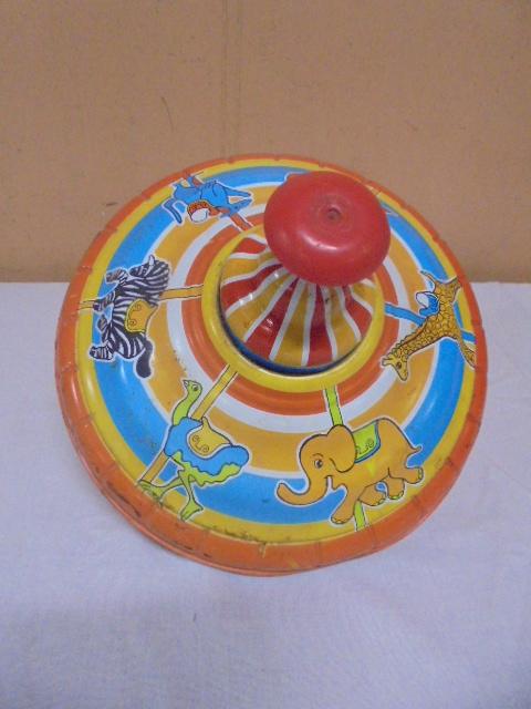 Vintage Ohio Art Tin Carousel Toy Top