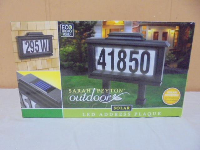 Sarah Peyton Outdoor Solar LED Address Plaque