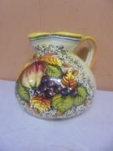 Beautiful Large Italian Art Pottery Pitcher