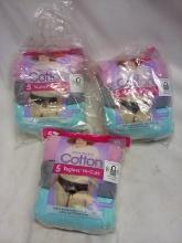 3 Packs of 5 Hanes Breathable Cotton Tagless High Cuts- Size 7/L