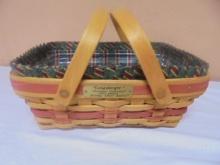 1996 Longaberger Holiday Cheer Basket w/ Liner & Protector