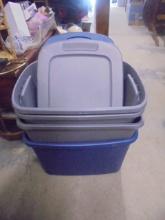 Group of 4 Large Storage Totes w/ Lids