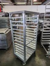 12 Slot Heavy Duty Side Load Aluminum Sheet Pan Rack on Casters