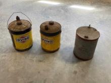 3 VINTAGE OIL CANS