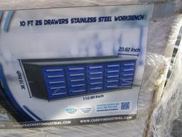 STEELMAN 10' , 25 DRAWER BLUE WORK BENCH