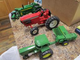 BOX OF MISC TOY TRACTORS
