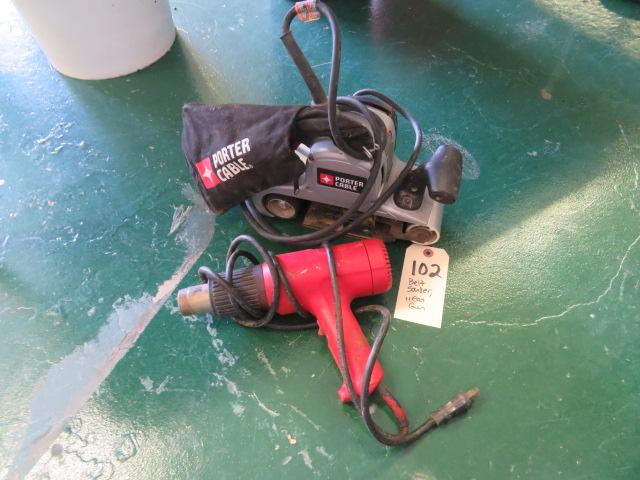 Porter Cable belt sander, Heat gun