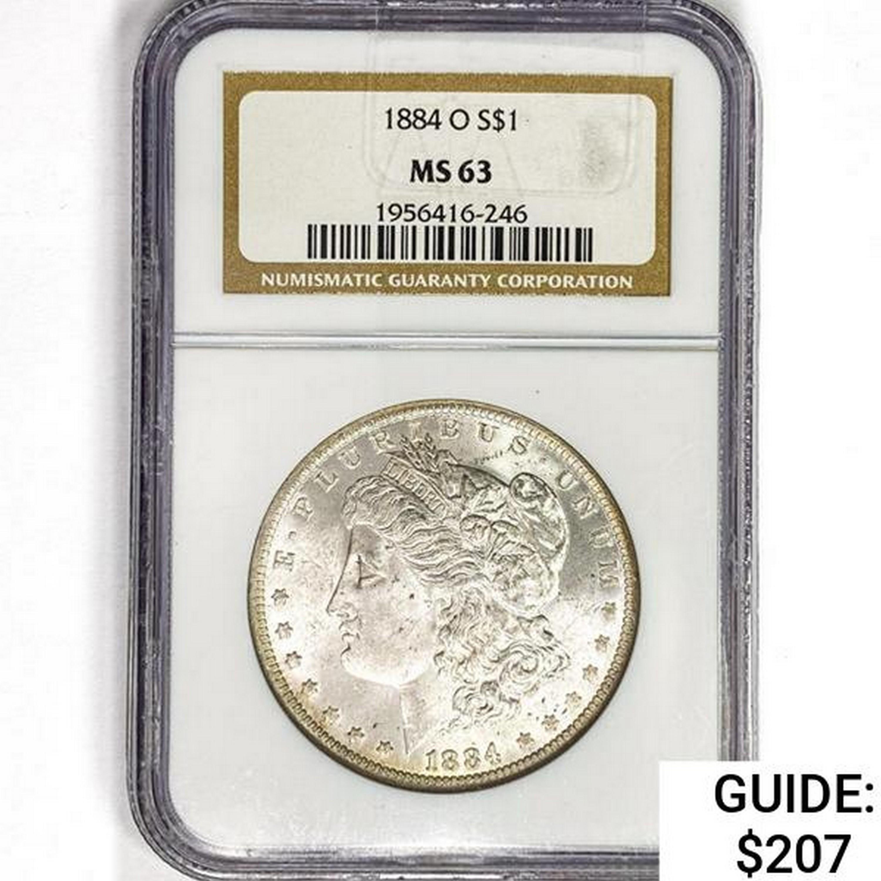 1884-O Morgan Silver Dollar NGC MS63