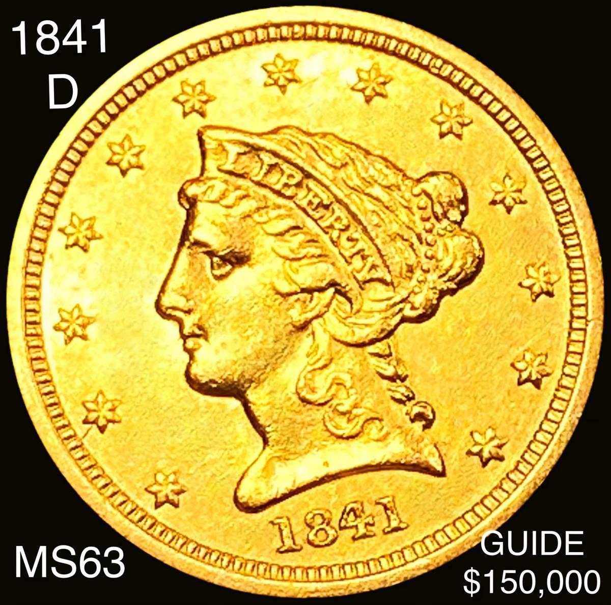 1841-D $2.50 Gold Quarter Eagle CHOICE BU