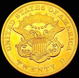 1857 $20 Gold Double Eagle CHOICE BU