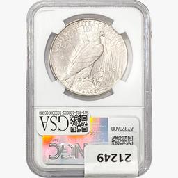 1923-D Silver Peace Dollar NGC MS61