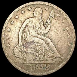 1858-O Seated Liberty Half Dollar LIGHTLY CIRCULAT