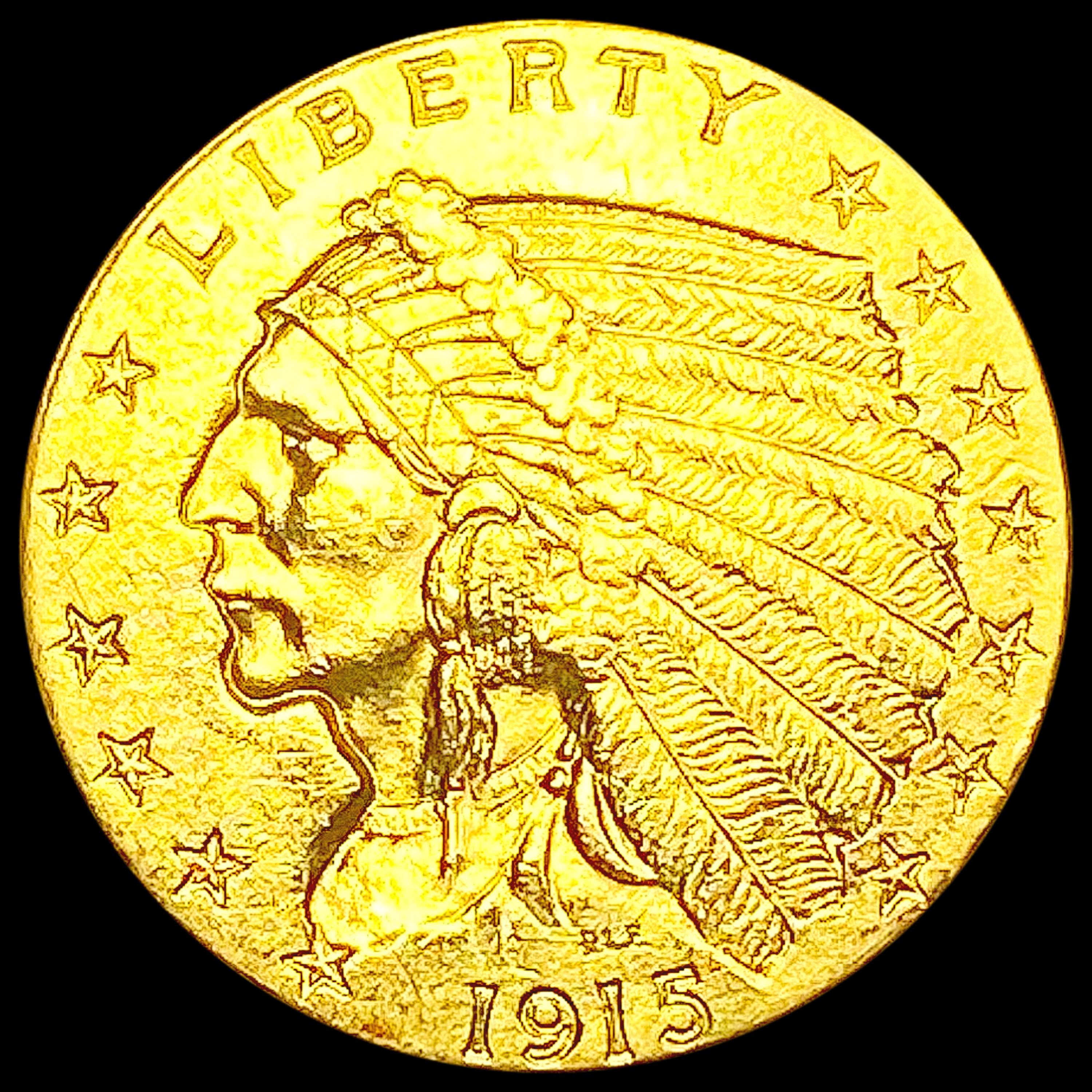 1915 $2.50 Gold Quarter Eagle CLOSELY UNCIRCULATED