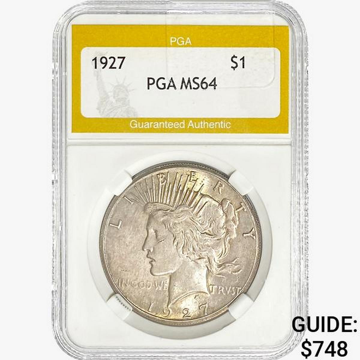 1927 Silver Peace Dollar PGA MS64