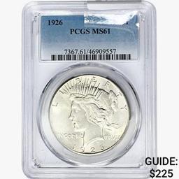 1926 Silver Peace Dollar PCGS MS61