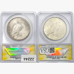 1922-S [2] Silver Peace Dollar ANACS MS63