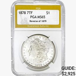 1878 7TF Morgan Silver Dollar PGA MS65 REV 79