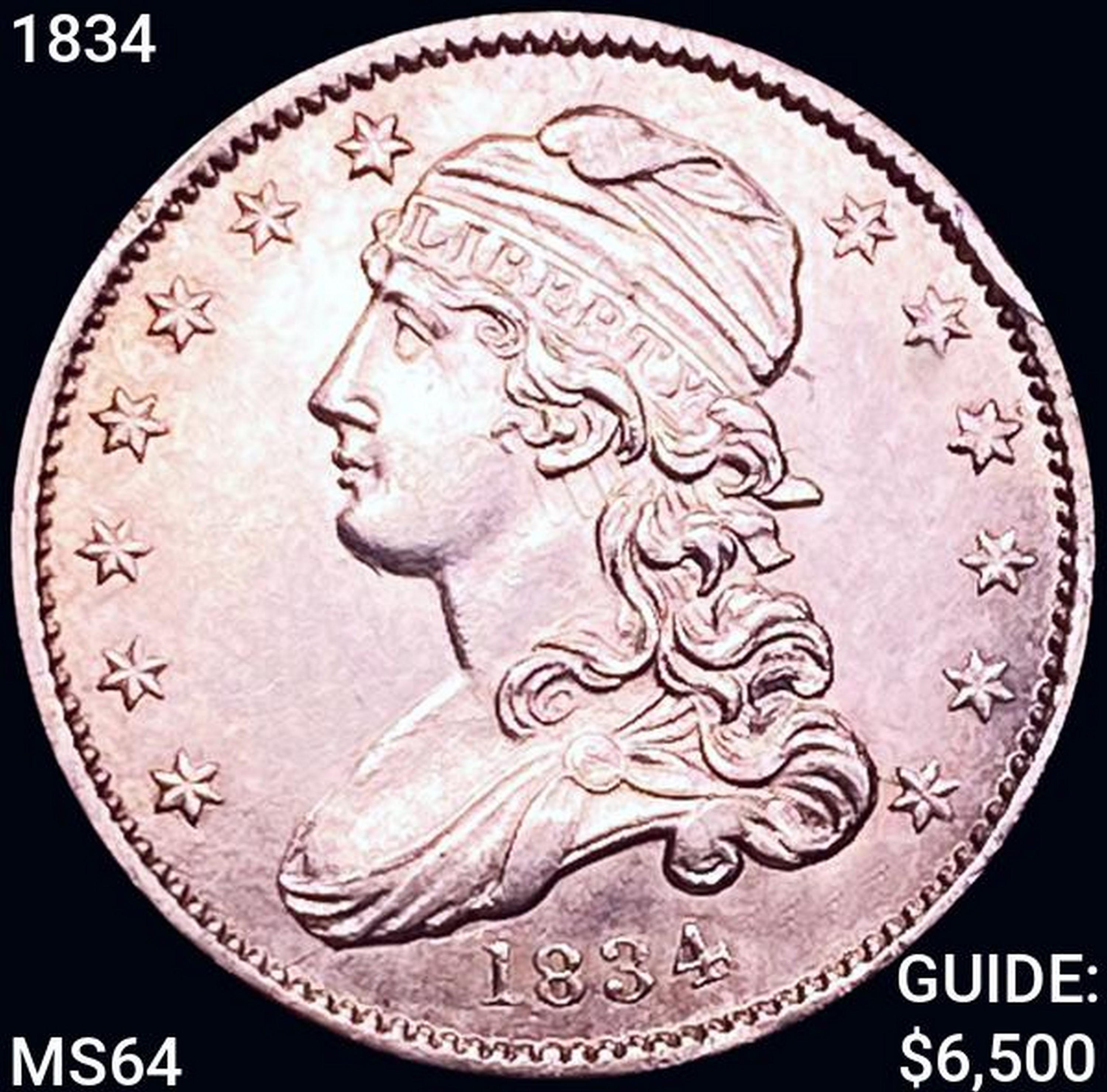 1834 Capped Bust Quarter CHOICE BU