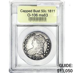 1811 Capped Bust Half Dollar USCG MS63 O-106