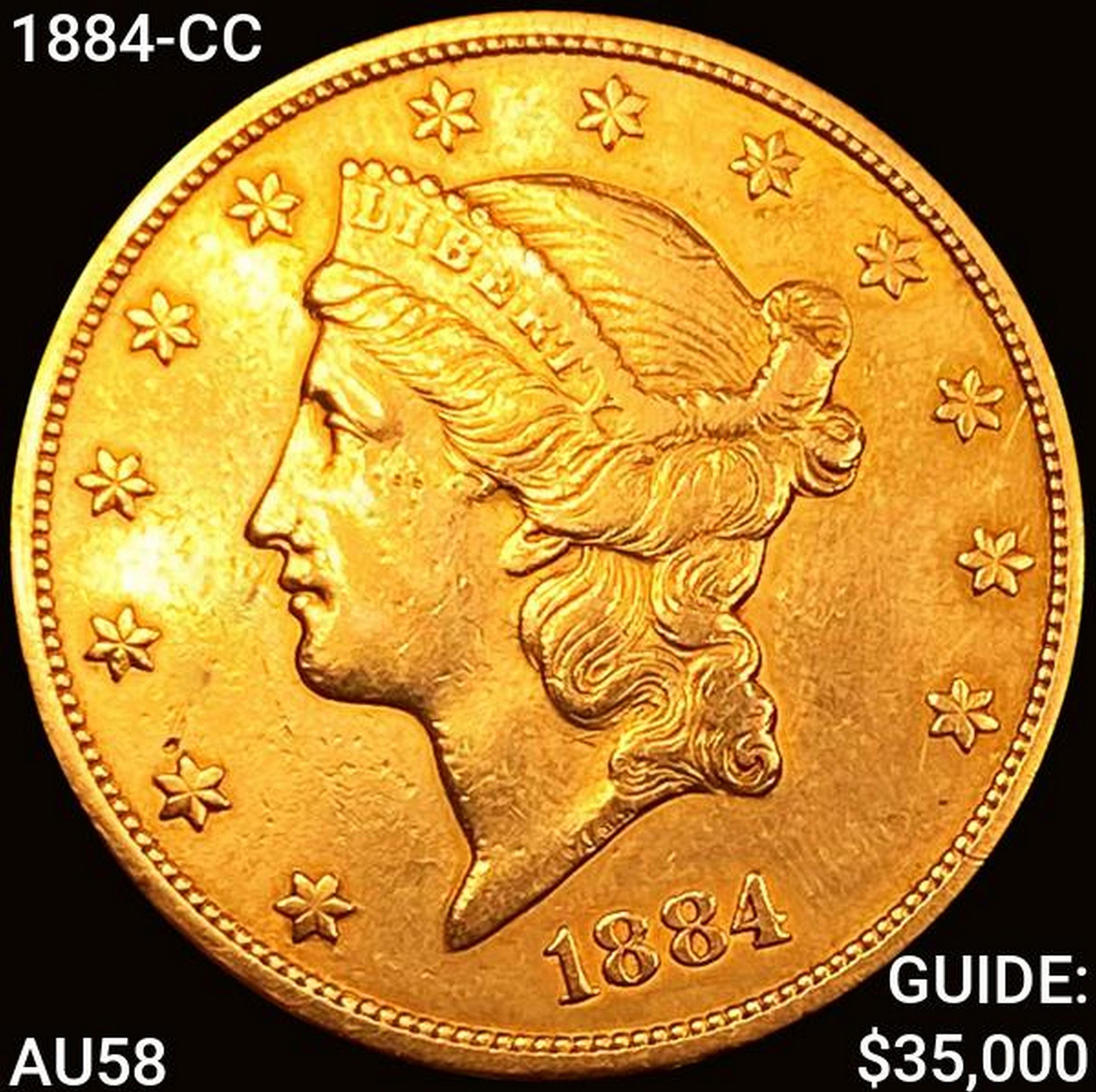 1884-CC $20 Gold Double Eagle CHOICE AU