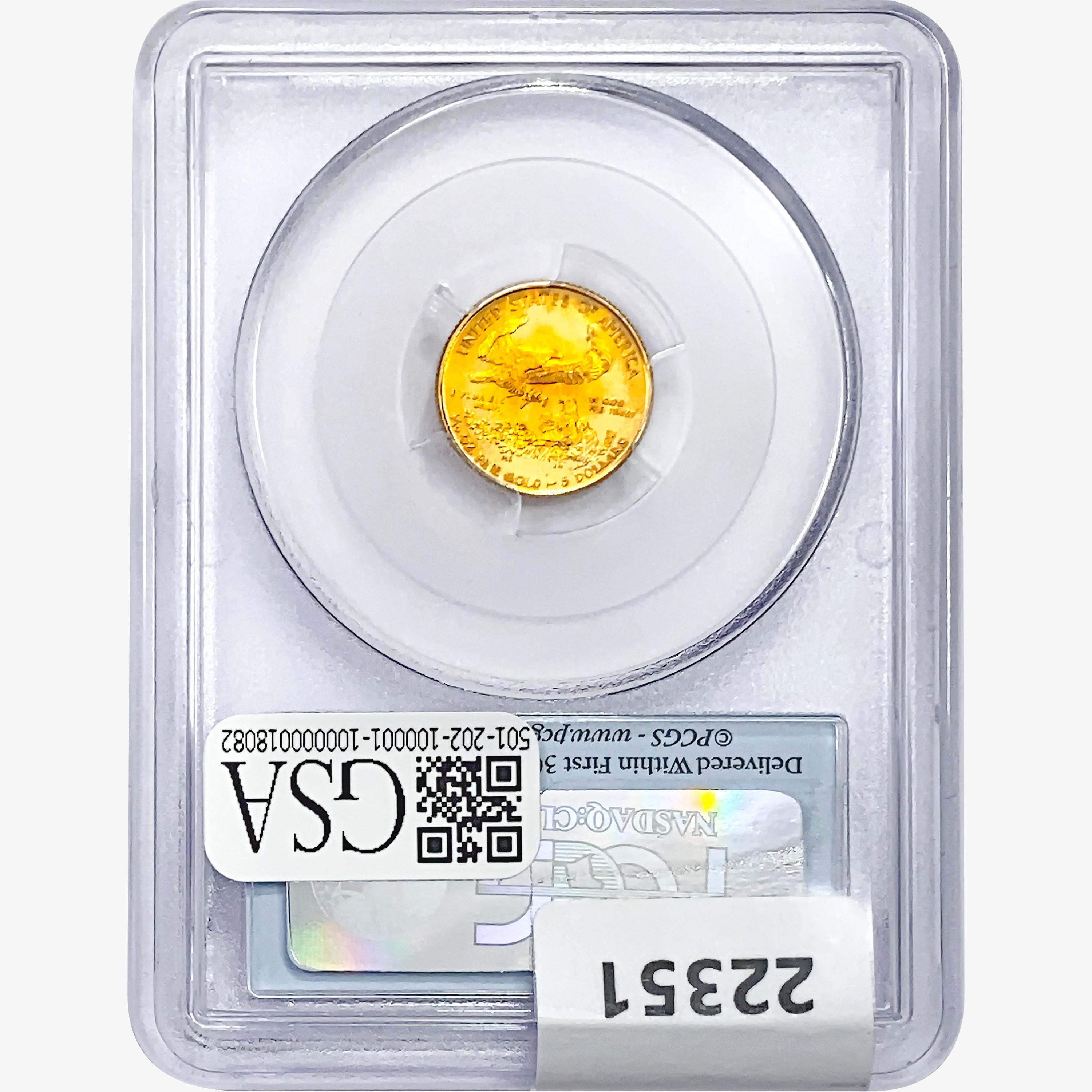 2012 $5 1/10oz. Gold Eagle PCGS MS70