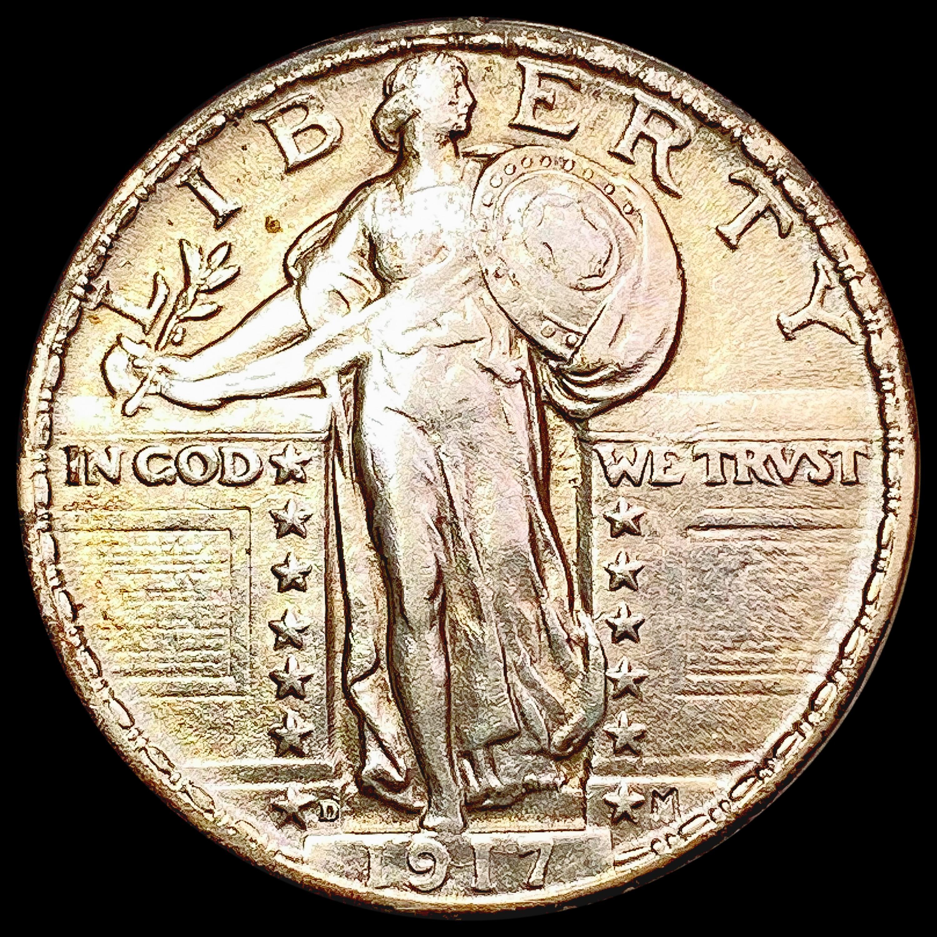 1917-D Standing Liberty Quarter CHOICE AU