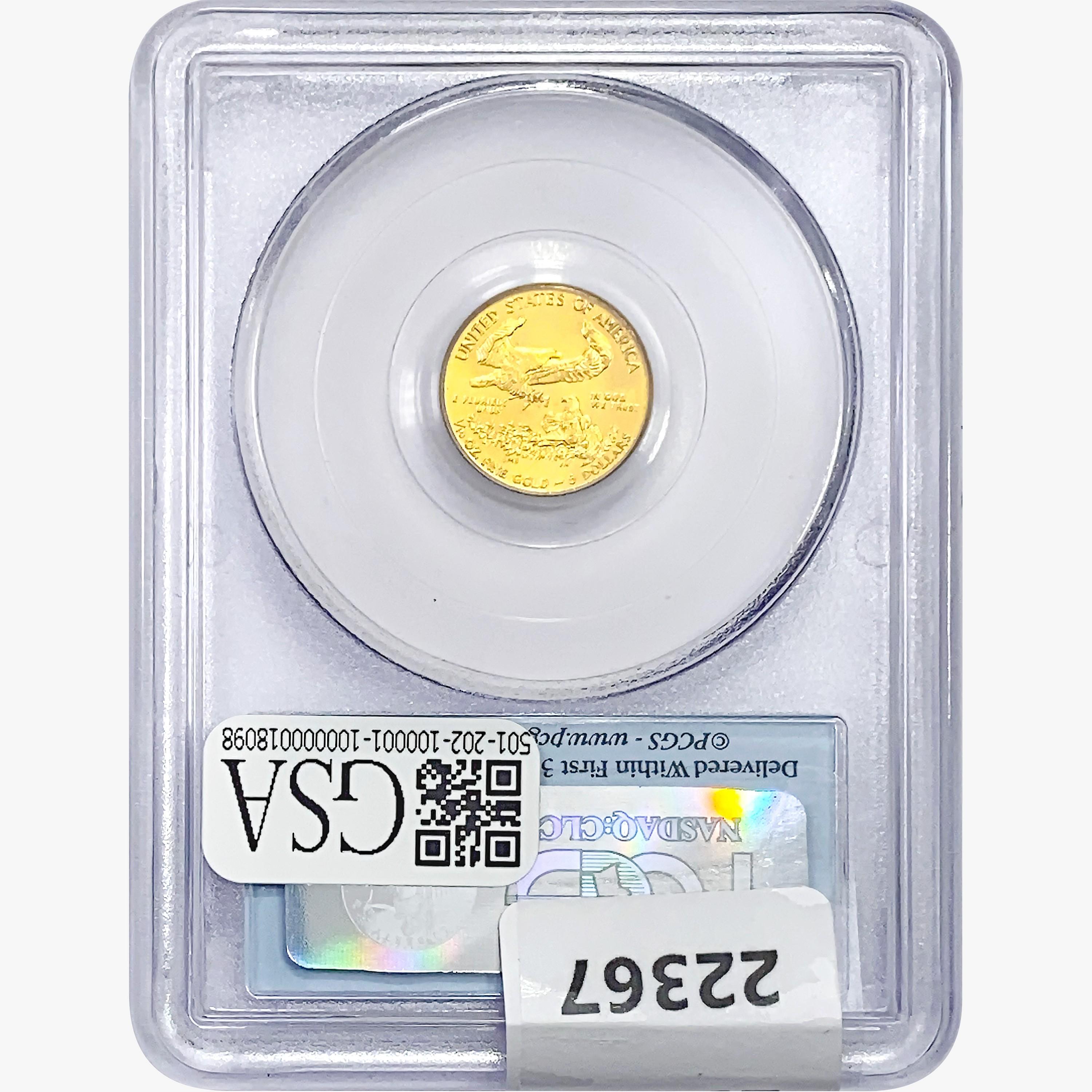 2011 $5 1/10oz. Gold Eagle PCGS MS70