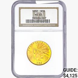 1932 $10 Gold Eagle NGC MS63