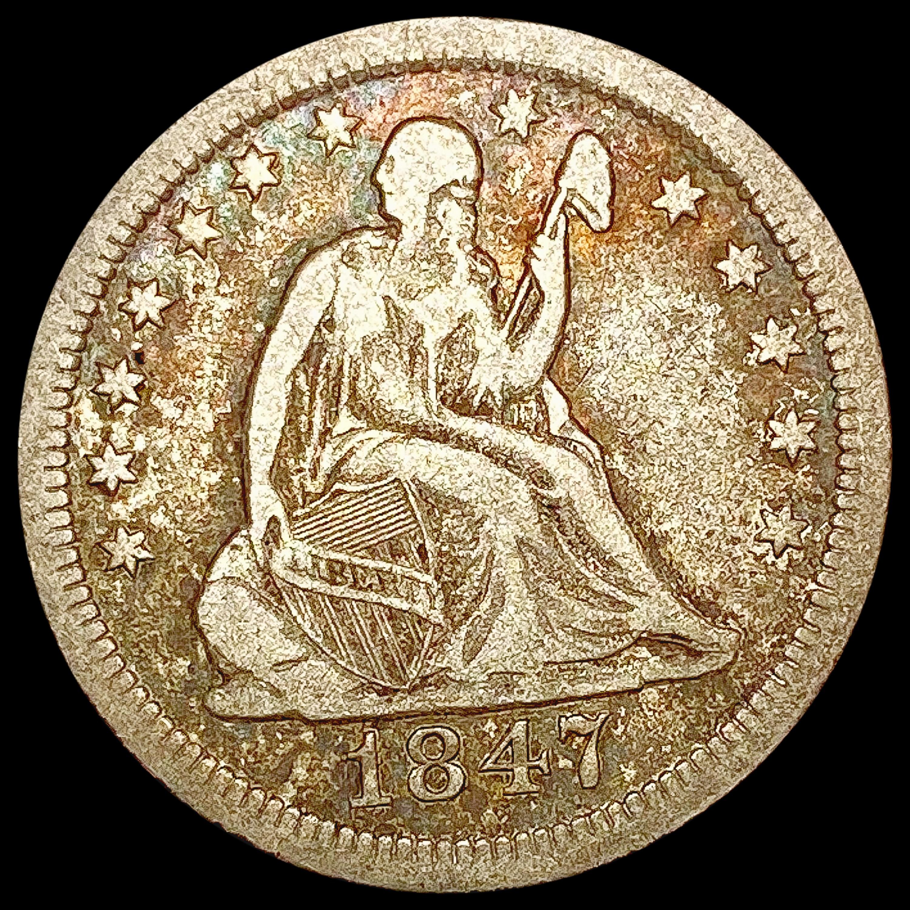 1847-O Seated Liberty Quarter NICELY CIRCULATED